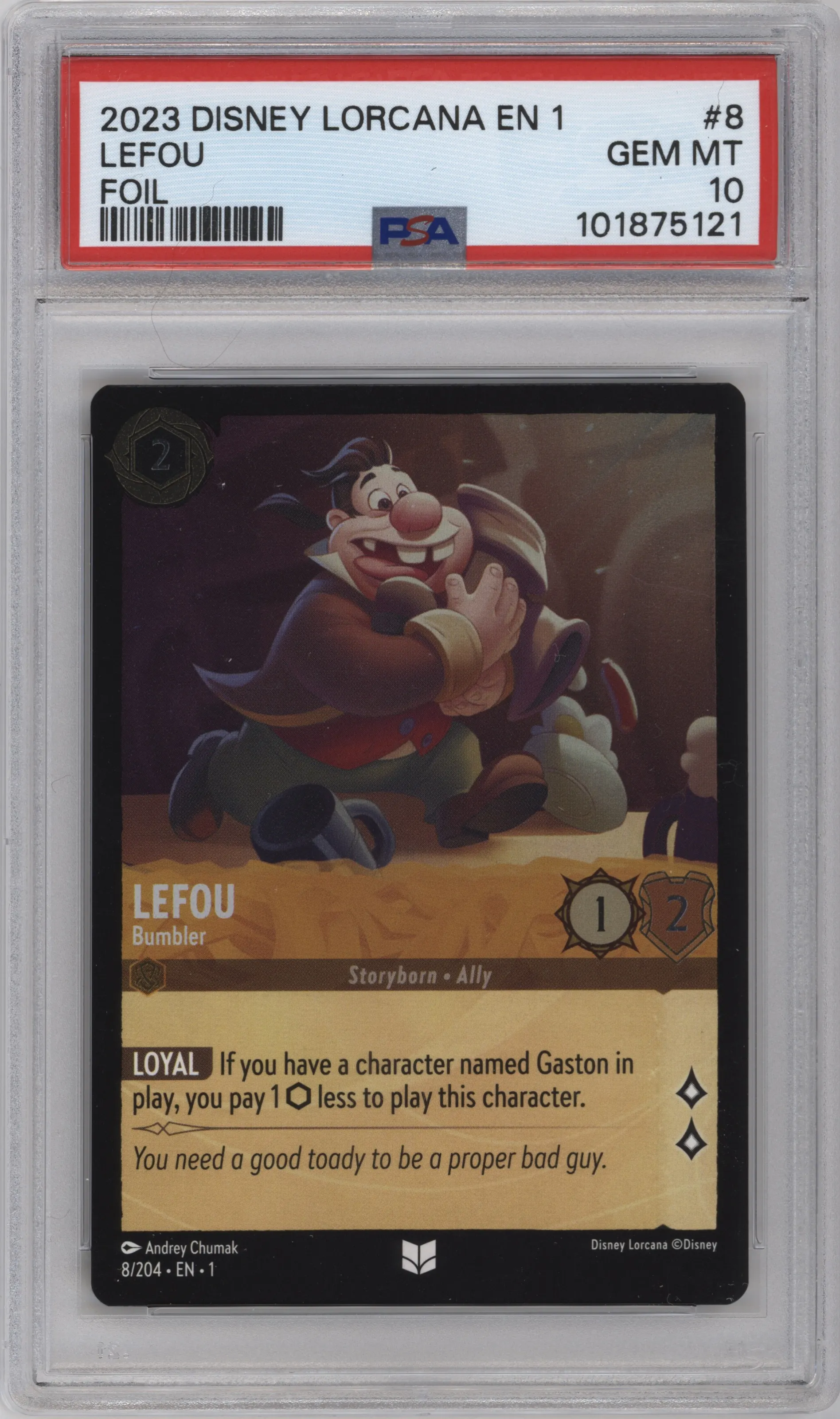 2023 Disney Lorcana The First Chapter Lefou Foil #8 PSA 10