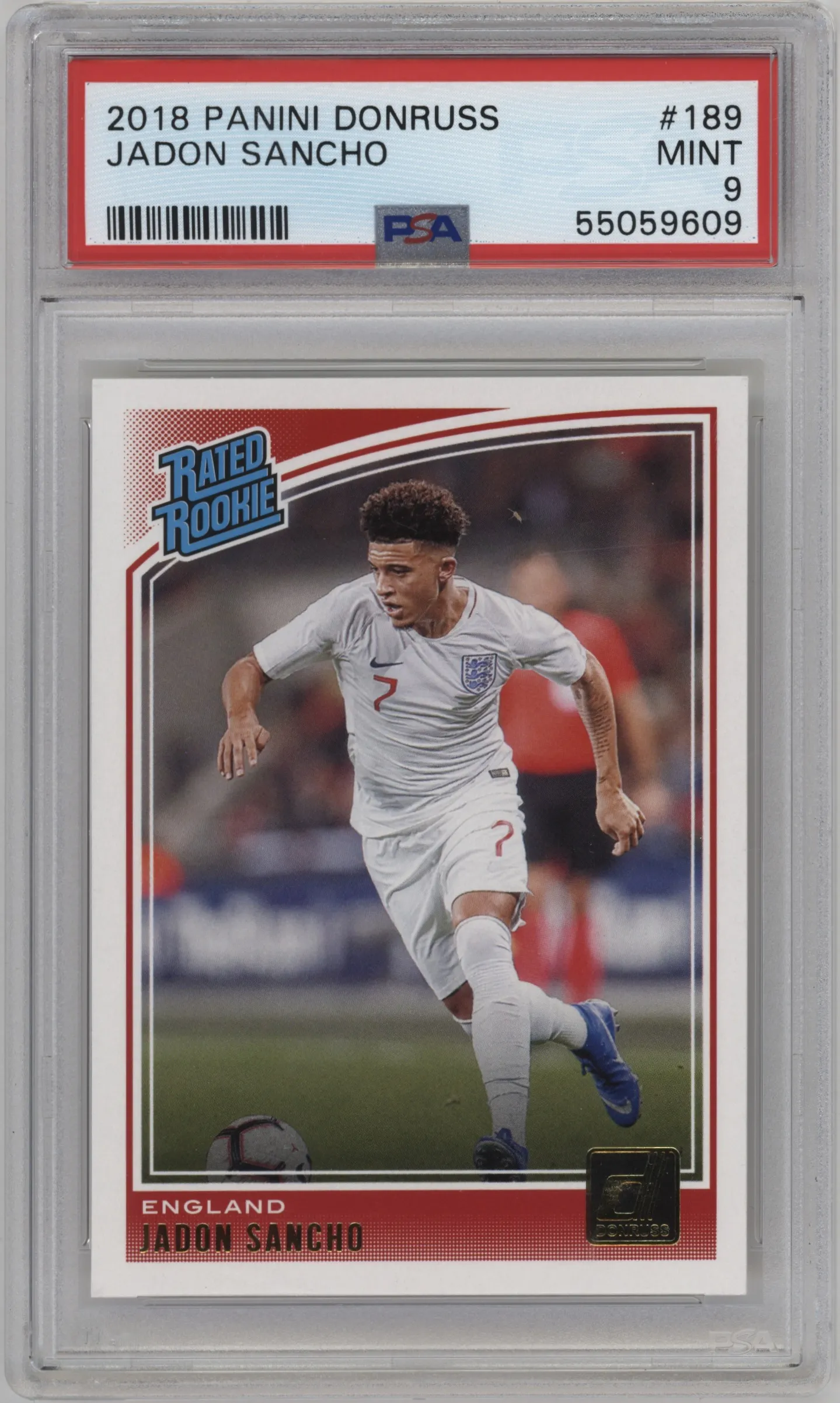 2018 Panini Donruss Rated Rookie Jadon Sancho PSA 9