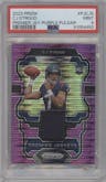 C.J. Stroud from the 2023 Panini Prizm set featuring a Purple Pulsar parallel graded by PSA and given an overall grade of 9.