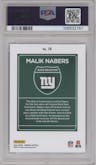 Malik Nabers  from the 2024 Donruss set graded by PSA and given an overall grade of 10.