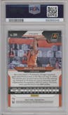 Mikal Bridges from the 2020-21 Panini Prizm set featuring a Green Shimmer parallel graded by PSA and given an overall grade of 9.