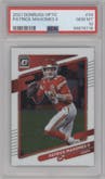 Patrick Mahomes II from the 2021 Panini Donruss Optic set graded by PSA and given an overall grade of 10.