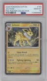 Jolteon from the 2025 Pokemon SV set featuring a Prismatic Evolutions Poster Collection parallel graded by PSA and given an overall grade of 10.