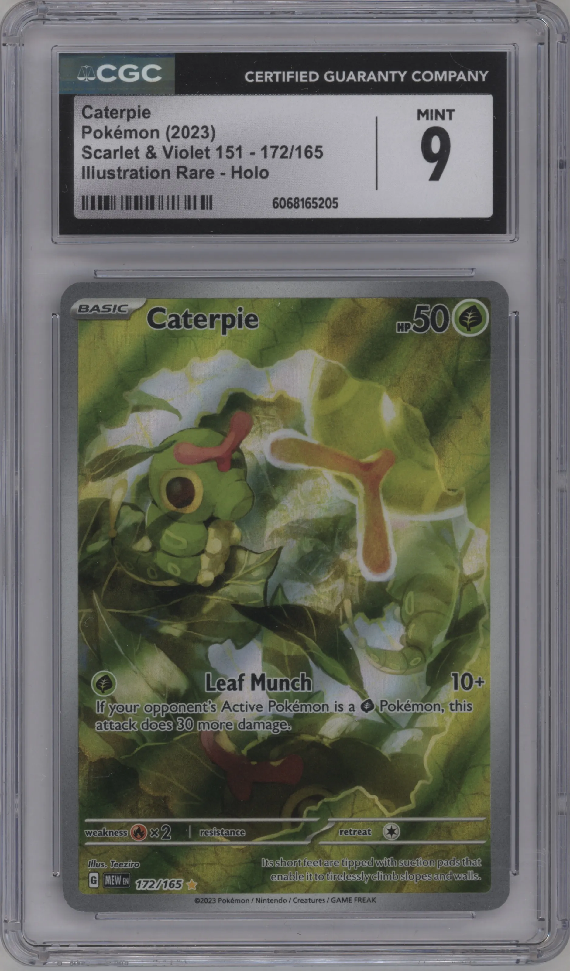 2023 Pokemon SV Caterpie #172 CGC 9