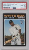 Luis Robert from the 2020 Topps Heritage High Number set graded by PSA and given an overall grade of 10.