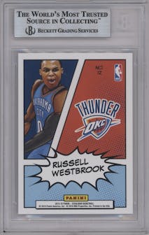 Russell Westbrook from the 2015-16 Panini Excalibur set graded by Beckett and given an overall grade of 8.5.