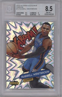 Russell Westbrook from the 2015-16 Panini Excalibur set graded by Beckett and given an overall grade of 8.5.