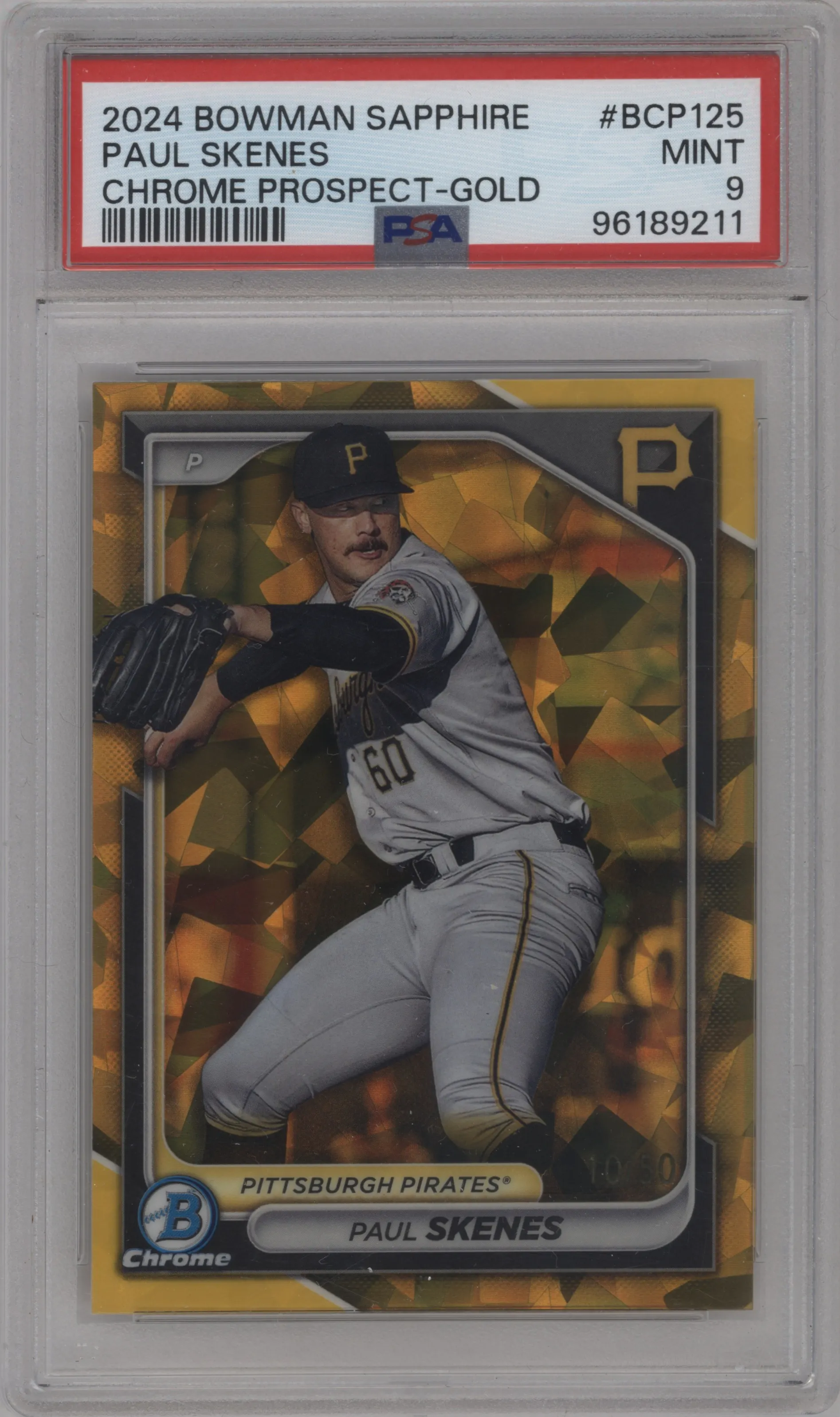 2024 Bowman Sapphire Edition Paul Skenes Gold #BCP-125 PSA 9