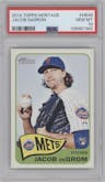 Jacob DeGrom from the 2014 Topps Heritage set graded by PSA and given an overall grade of 10.