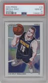 Nikola Jokic from the 2024-25 Panini Prizm set graded by PSA and given an overall grade of 10.