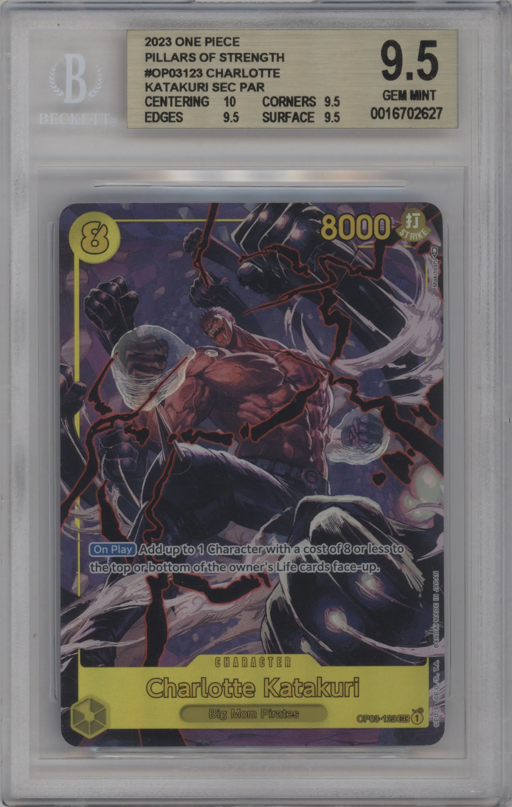2023 One Piece Pillars of Strength Charlotte Katakuri BGS 9.5