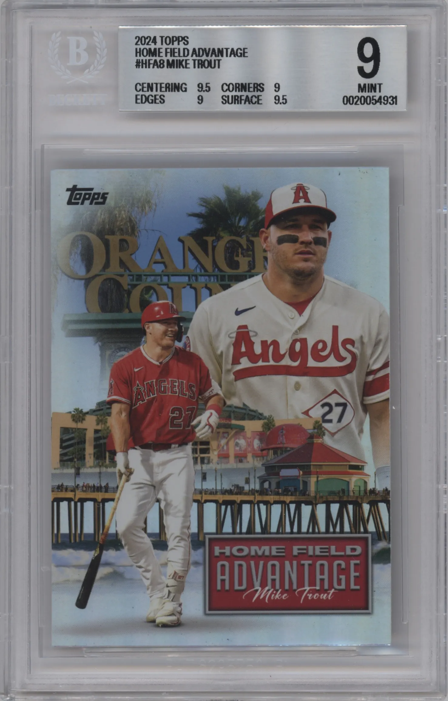 2024 Topps Home Field Advantage Mike Trout #HFA-8 BGS 9