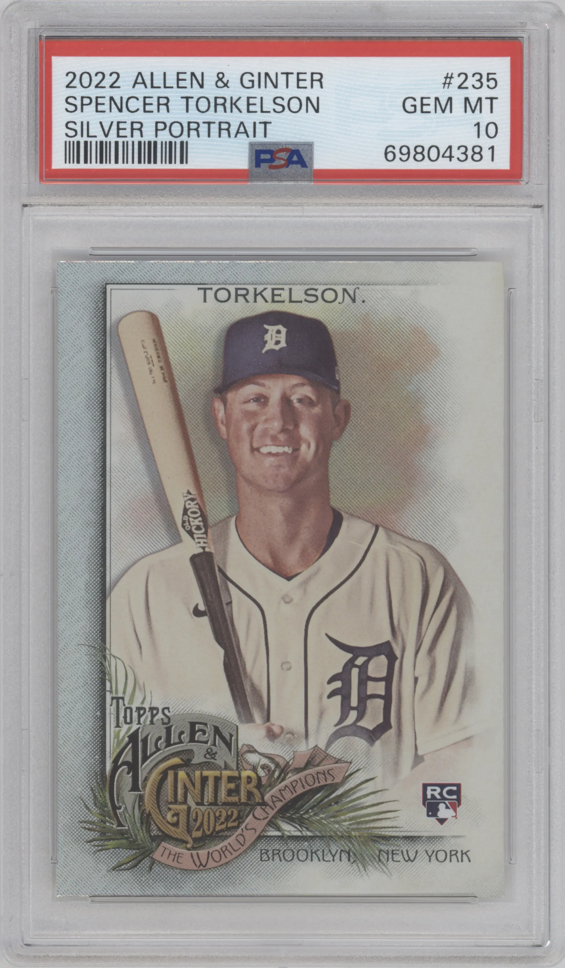 2022 Topps Allen & Ginter Spencer Torkelson Silver Portrait PSA 10
