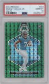 Brian Thomas Jr. from the 2024 Panini Mosaic set featuring a Green Mosaic parallel graded by PSA and given an overall grade of 10.