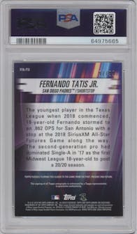 Fernando Tatis Jr. from the 2019 Topps Chrome set graded by PSA and given an overall grade of 9.