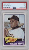 Willie Mays from the 1965 Topps set graded by PSA and given an overall grade of 5.
