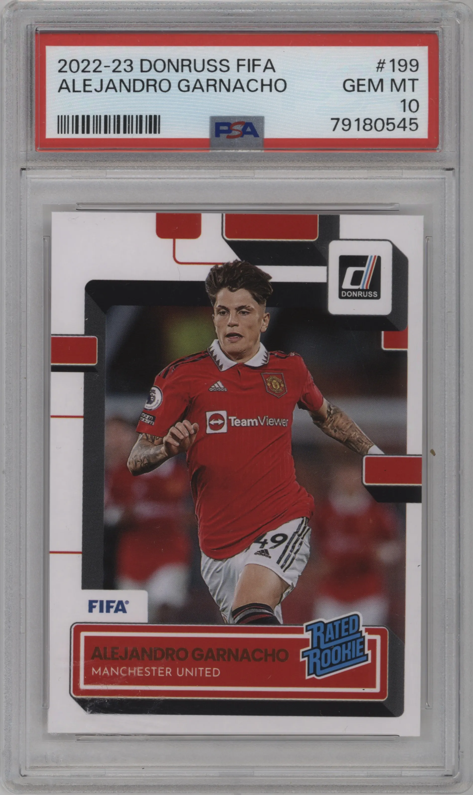 2022 Panini Donruss Rated Rookie Alejandro Garnacho PSA 10