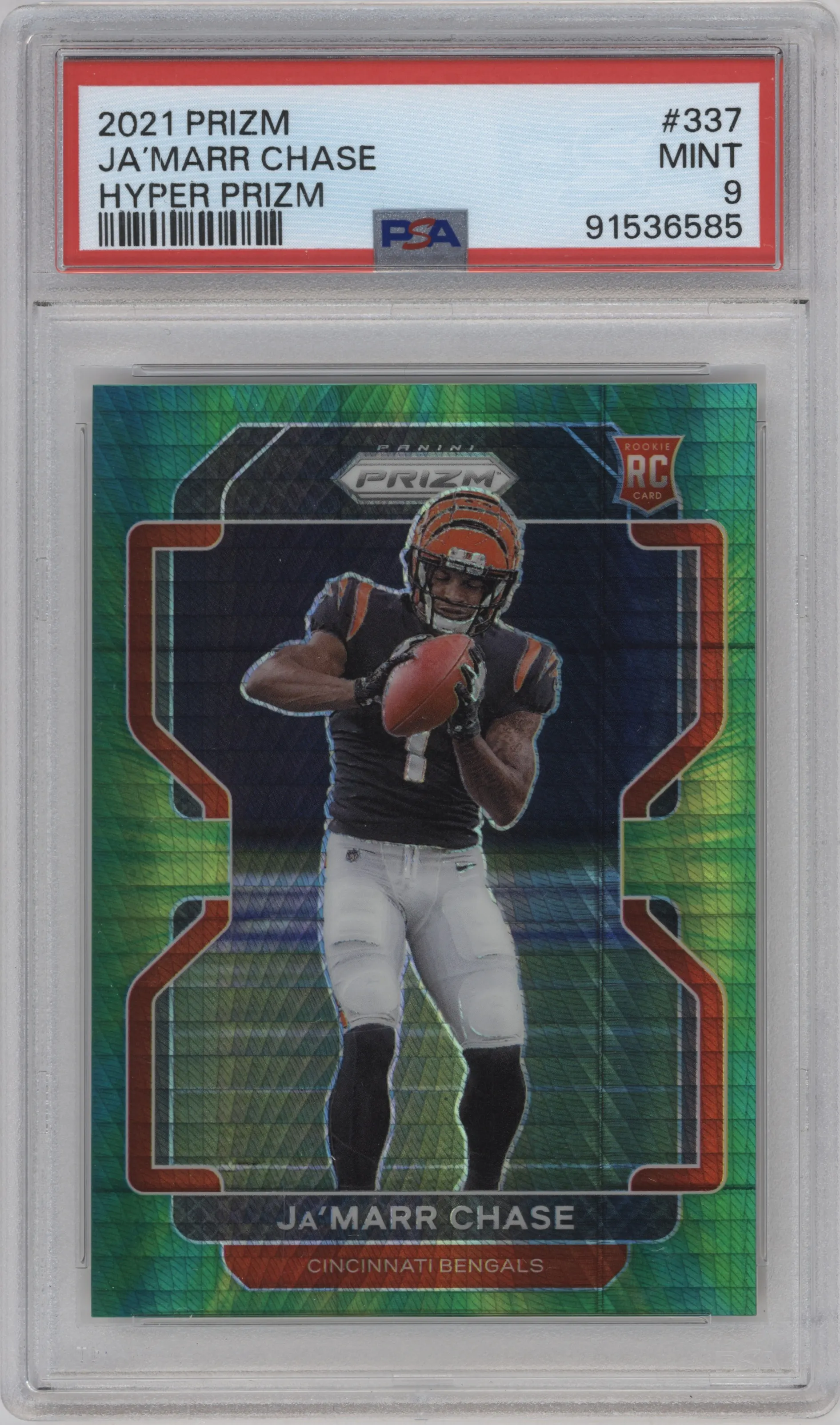 2021 Panini Prizm Ja'Marr Chase Hyper PSA 9