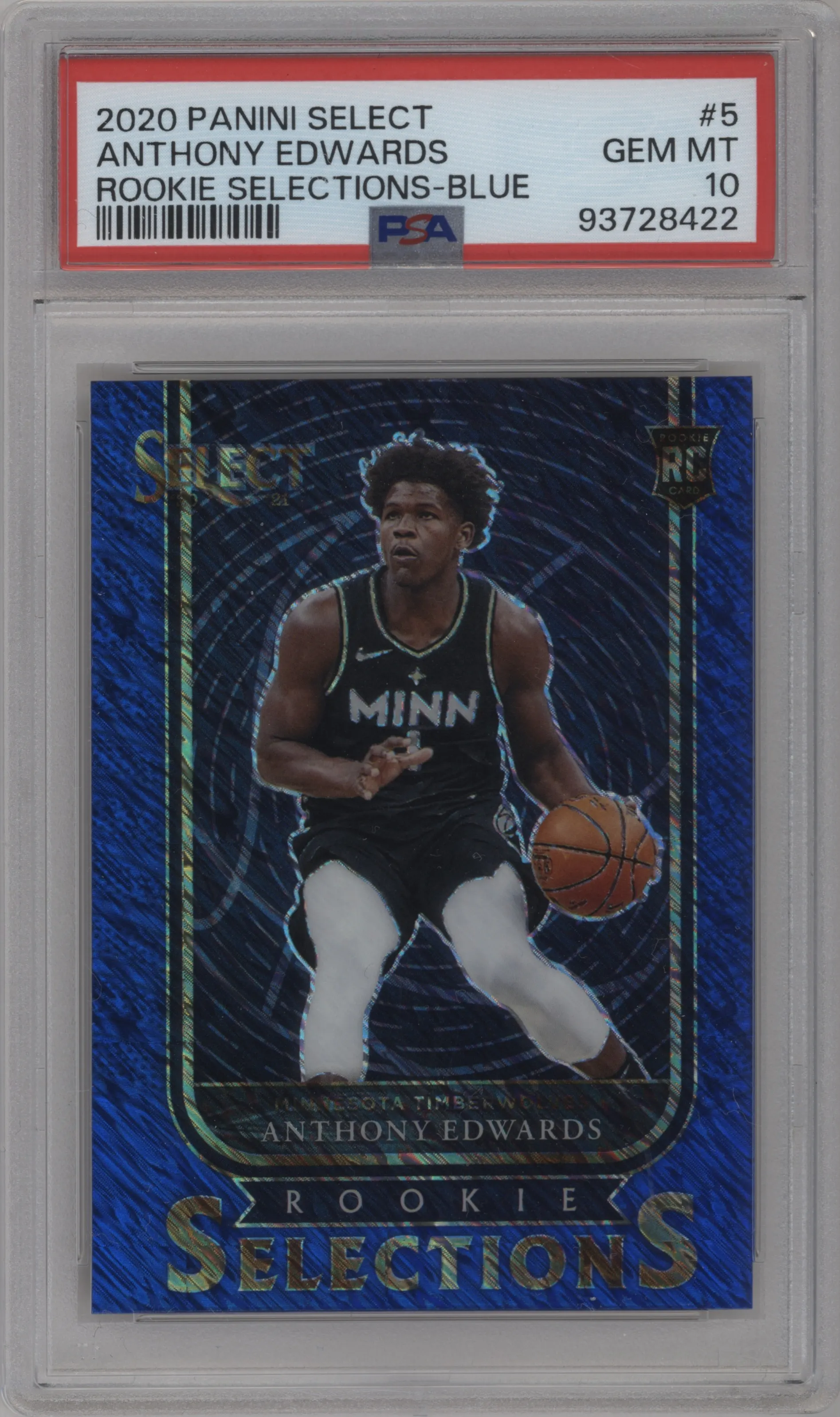 2020 Panini Select Rke.Selections Anthony Edwards Blue PSA 10