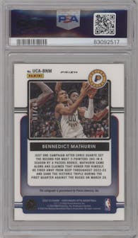 Bennedict Mathurin from the 2022-23 Panini Contenders Optic set featuring a Gold parallel graded by PSA and given an overall grade of 10.