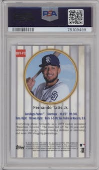 Fernando Tatis Jr. from the 2019 Bowman’s Best set graded by PSA and given an overall grade of 9.