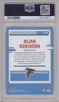 Bijan Robinson from the 2023 Panini Donruss set graded by PSA and given an overall grade of 10.