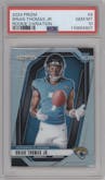 Brian Thomas Jr. from the 2024 Panini Prizm set graded by PSA and given an overall grade of 10.