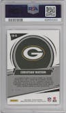 Christian Watson from the 2022 Panini Classics set featuring a Orange parallel graded by PSA and given an overall grade of 10.
