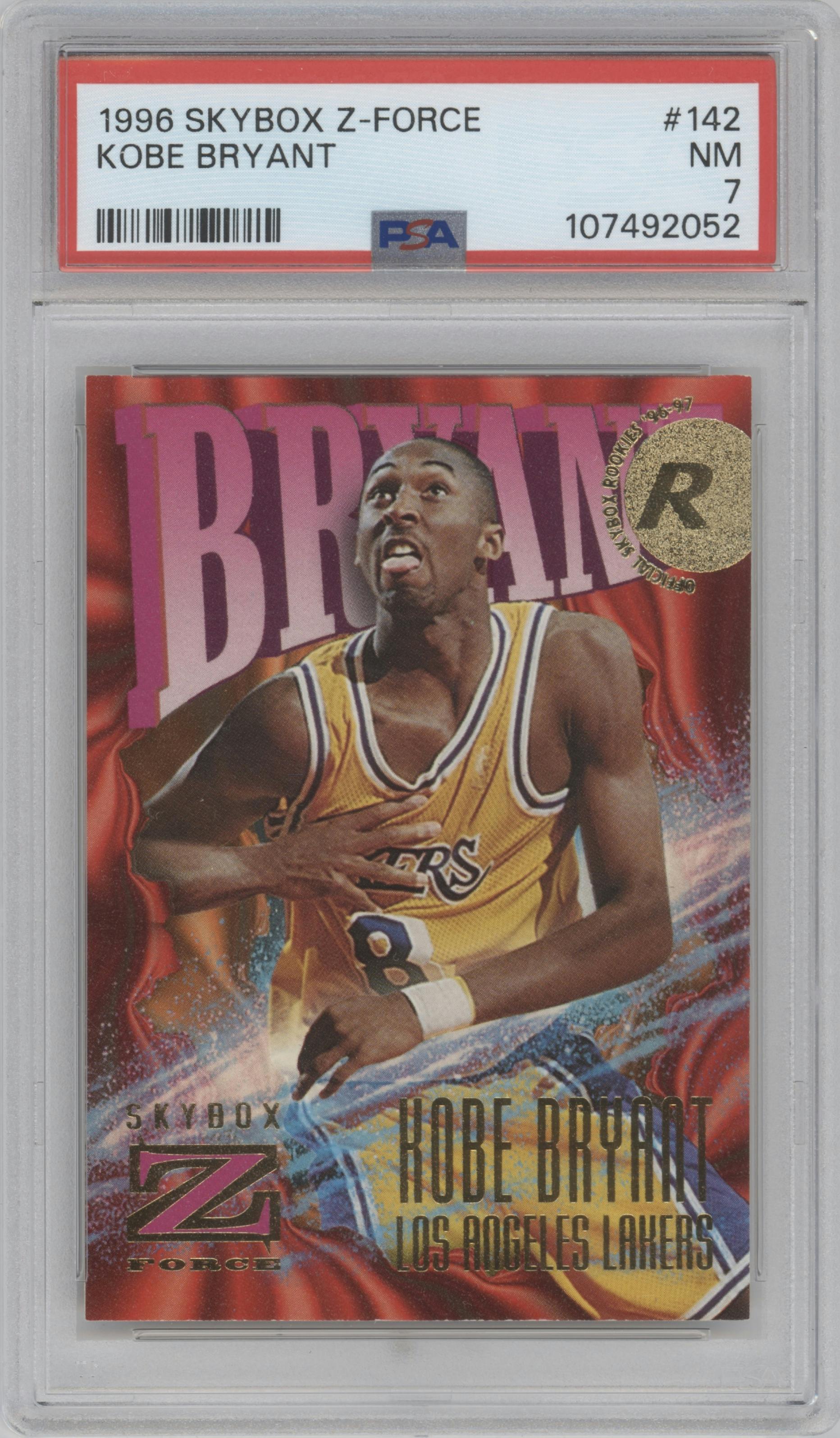 Kobe Bryant from the 1996-97 Skybox Z-Force set graded by PSA and given an overall grade of 7.