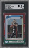 Michael Penix Jr.  from the 2024 Donruss set featuring a Red and Green parallel graded by SGC and given an overall grade of 9.5.
