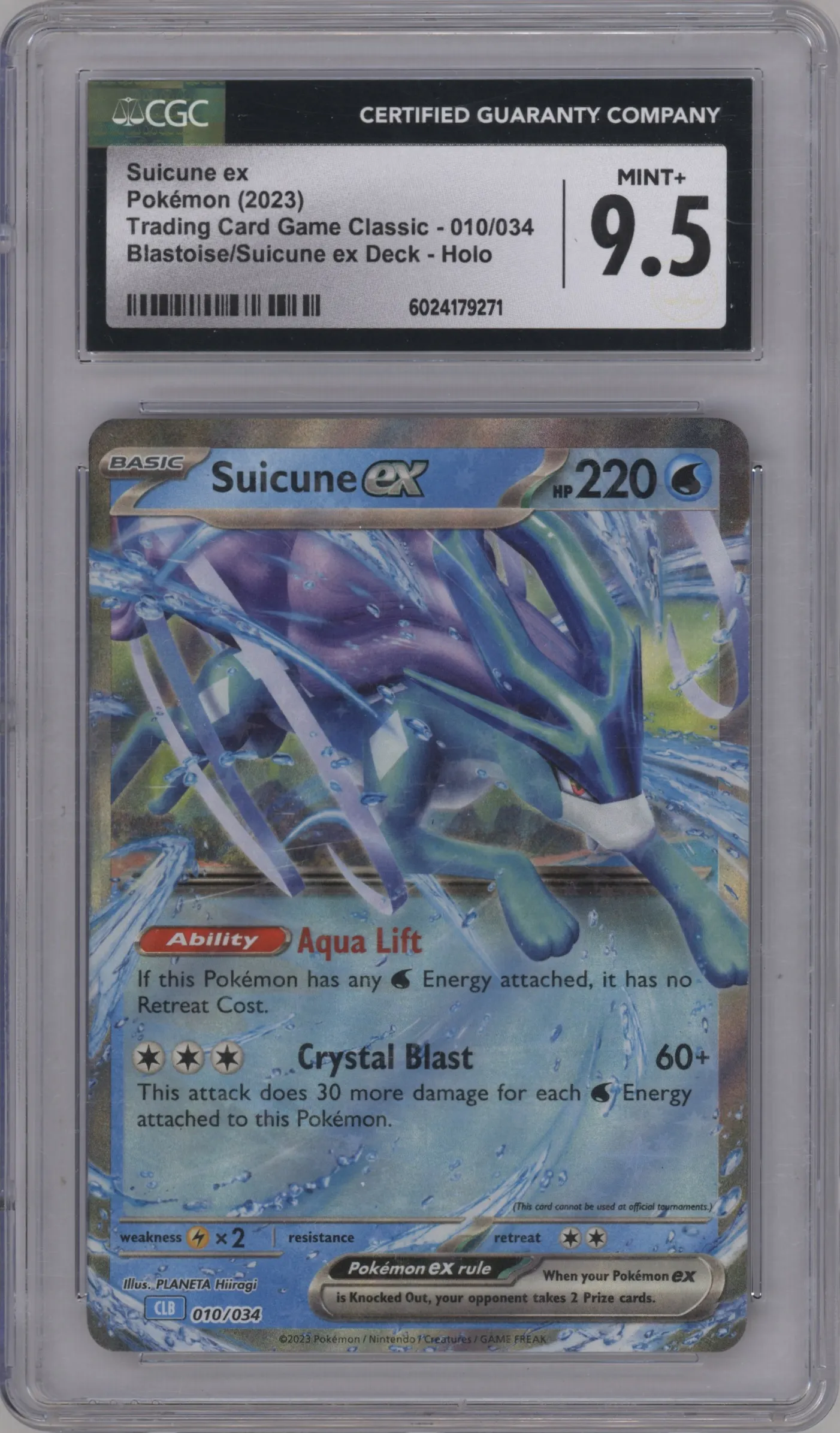 2023 Pokemon CLB Suicune ex CGC 9.5