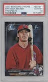 Brandon Marsh from the 2017 Bowman Chrome set graded by PSA and given an overall grade of 10.
