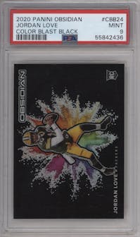 Jordan Love from the 2020 Panini Obsidian set graded by PSA and given an overall grade of 9.