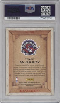 Tracy McGrady from the 2022-23 Panini Court Kings set graded by PSA and given an overall grade of 10.
