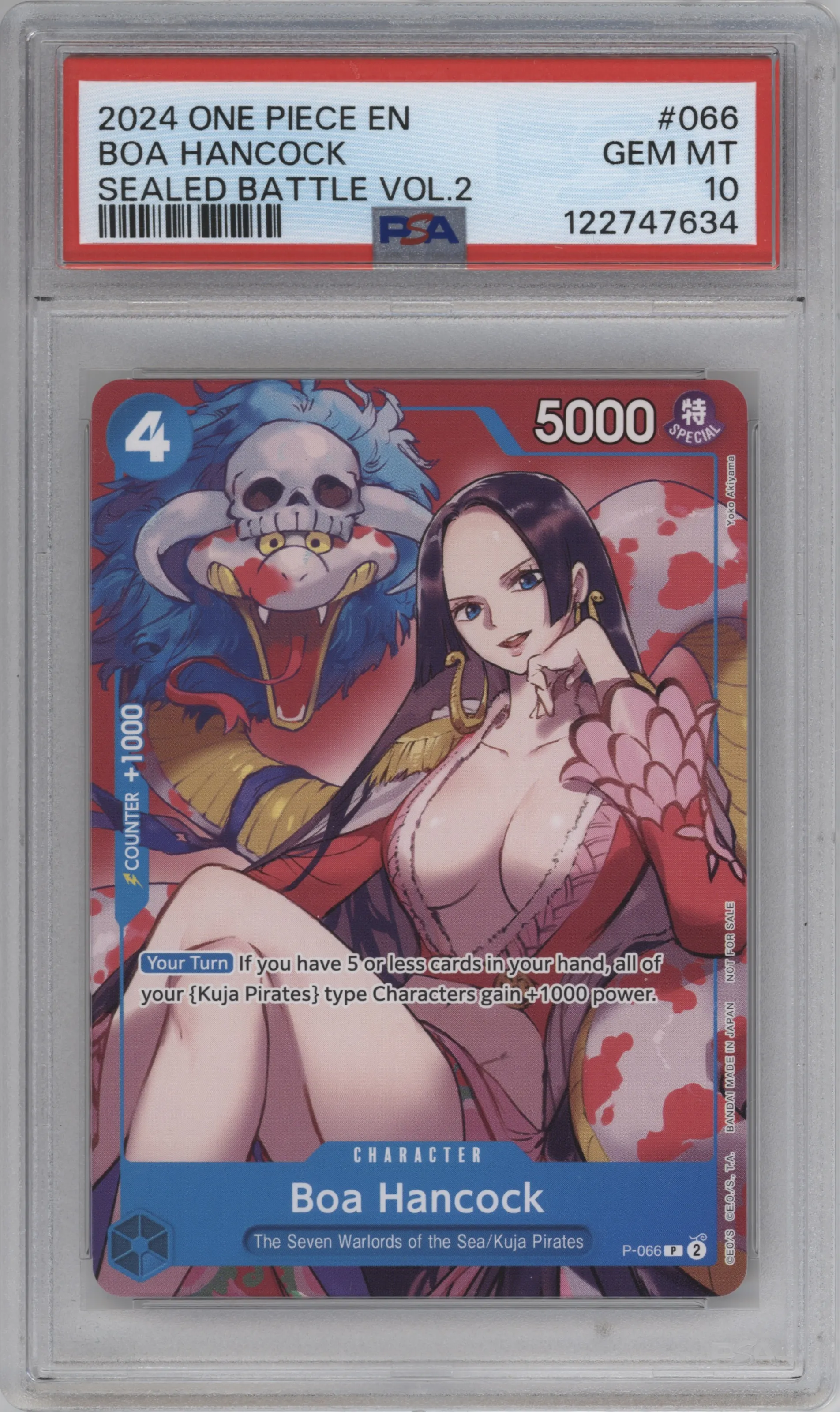2024 One Piece Sealed Battle Kit Vol.2 Boa Hancock P #P-066 P PSA 10