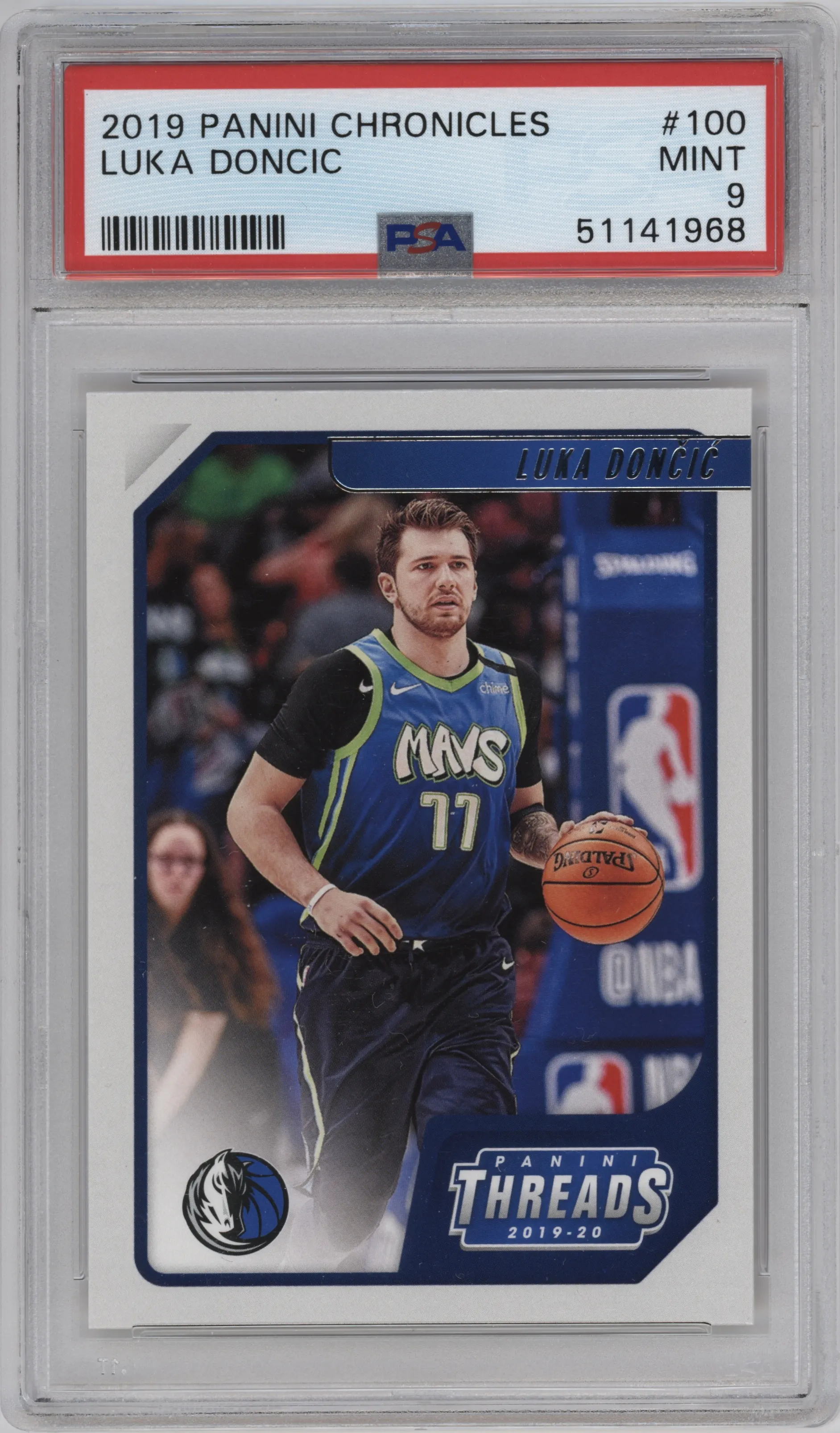 2019 Panini Chronicles Threads Luka Doncic #100 PSA 9