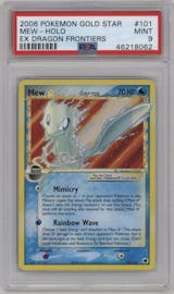 Mew Gold Star from the 2006 Pokemon EX set graded by PSA and given an overall grade of 9.