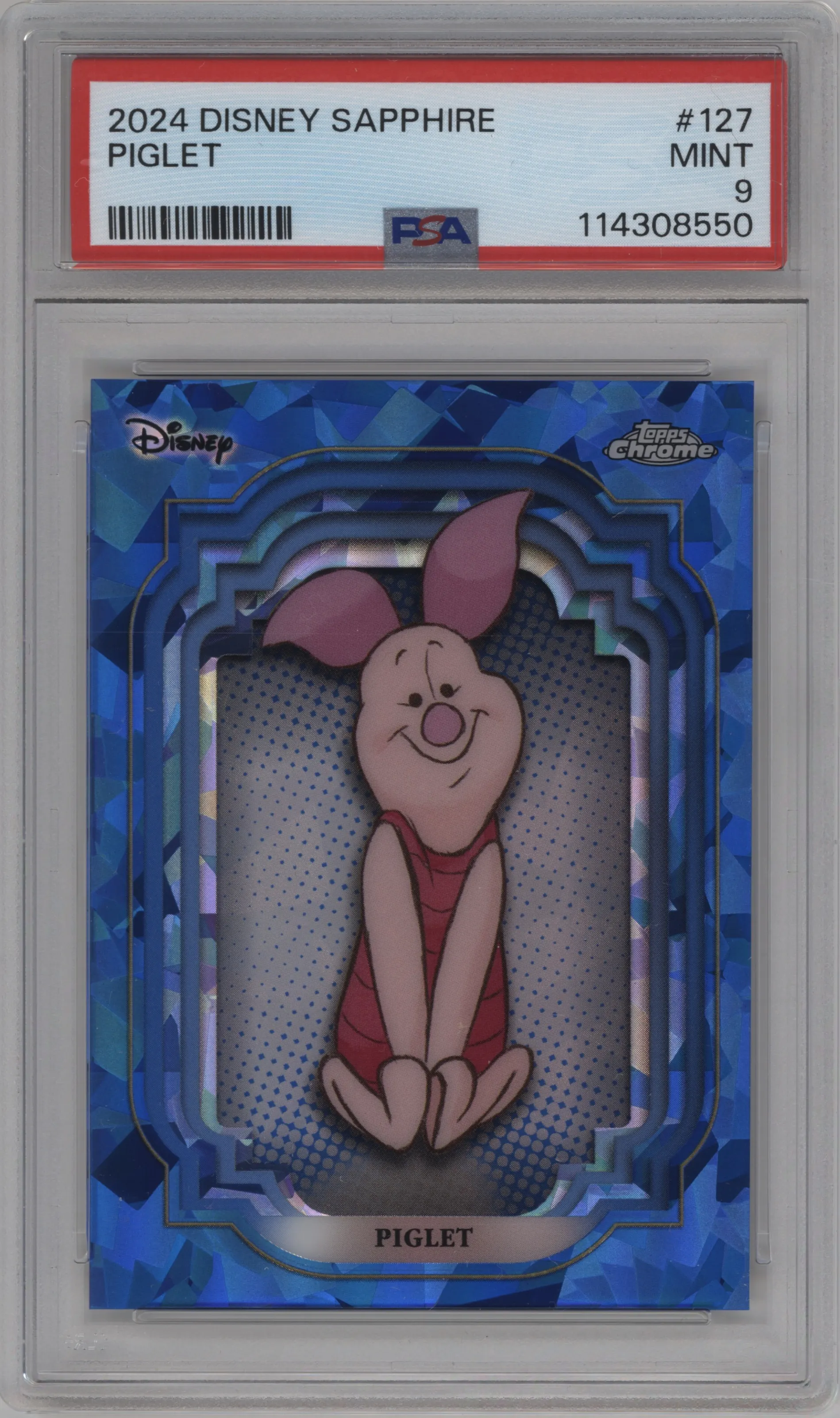 2024 Topps Chrome Disney Sapphire Edition Piglet #127 PSA 9