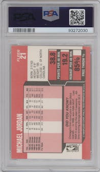 Michael Jordan from the 1989-90 Fleer set graded by PSA and given an overall grade of 9.