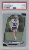 Cooper DeJean from the 2024 Panini Prizm set featuring a Silver Prizm parallel graded by PSA and given an overall grade of 10.