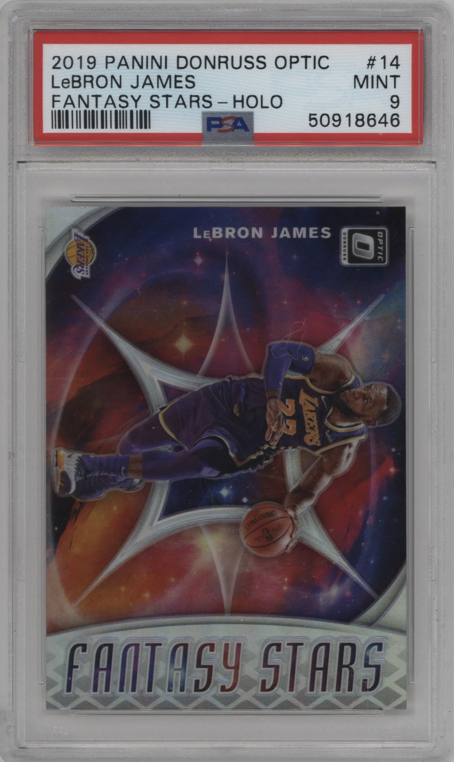 2019 Panini Donruss Optic Fantasy Stars LeBron James Holo PSA 9