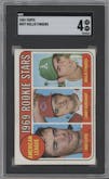 Bobby Floyd/Larry Burchart/Rollie Fingers from the 1969 Topps set graded by SGC and given an overall grade of 4.