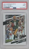 Brett Favre from the 2021 Panini Donruss Optic set featuring a White Sparkle parallel graded by PSA and given an overall grade of 9.