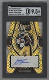 Najee Harris from the 2021 Panini Select set featuring a Die-Cut Gold parallel graded by SGC and given an overall grade of 9.5.