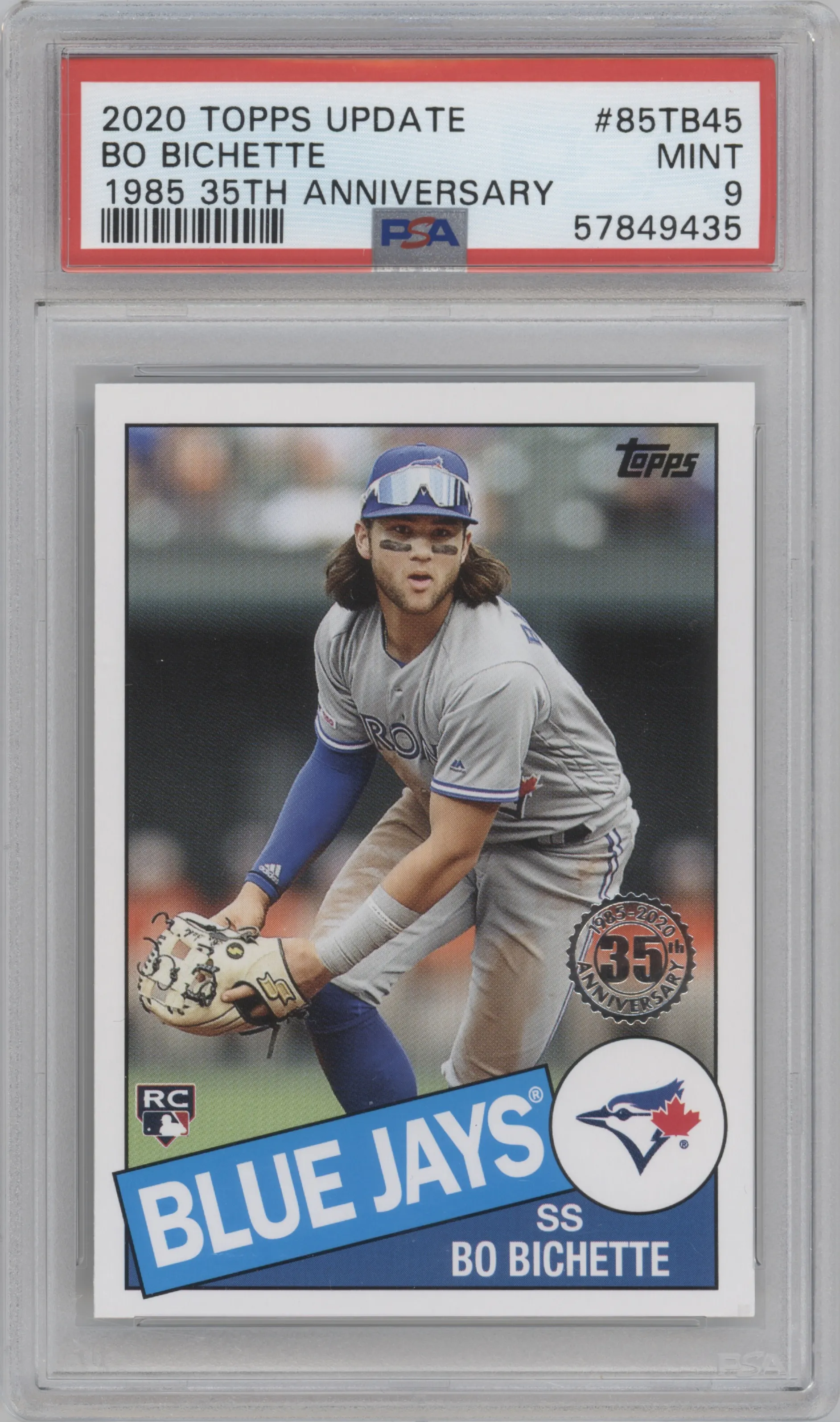 2020 Topps Update 1985 Topps Bo Bichette PSA 9
