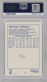 Michael Jordan from the 1988 Kenner Starting Lineup set graded by PSA and given an overall grade of 8.