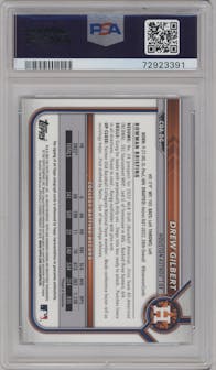 Drew Gilbert from the 2022 Bowman Draft set featuring a Blue Refractor parallel graded by PSA and given an overall grade of 10.