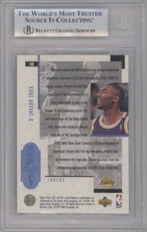 Kobe Bryant from the 1996-97 Upper Deck UD3 set graded by Beckett and given an overall grade of 9.