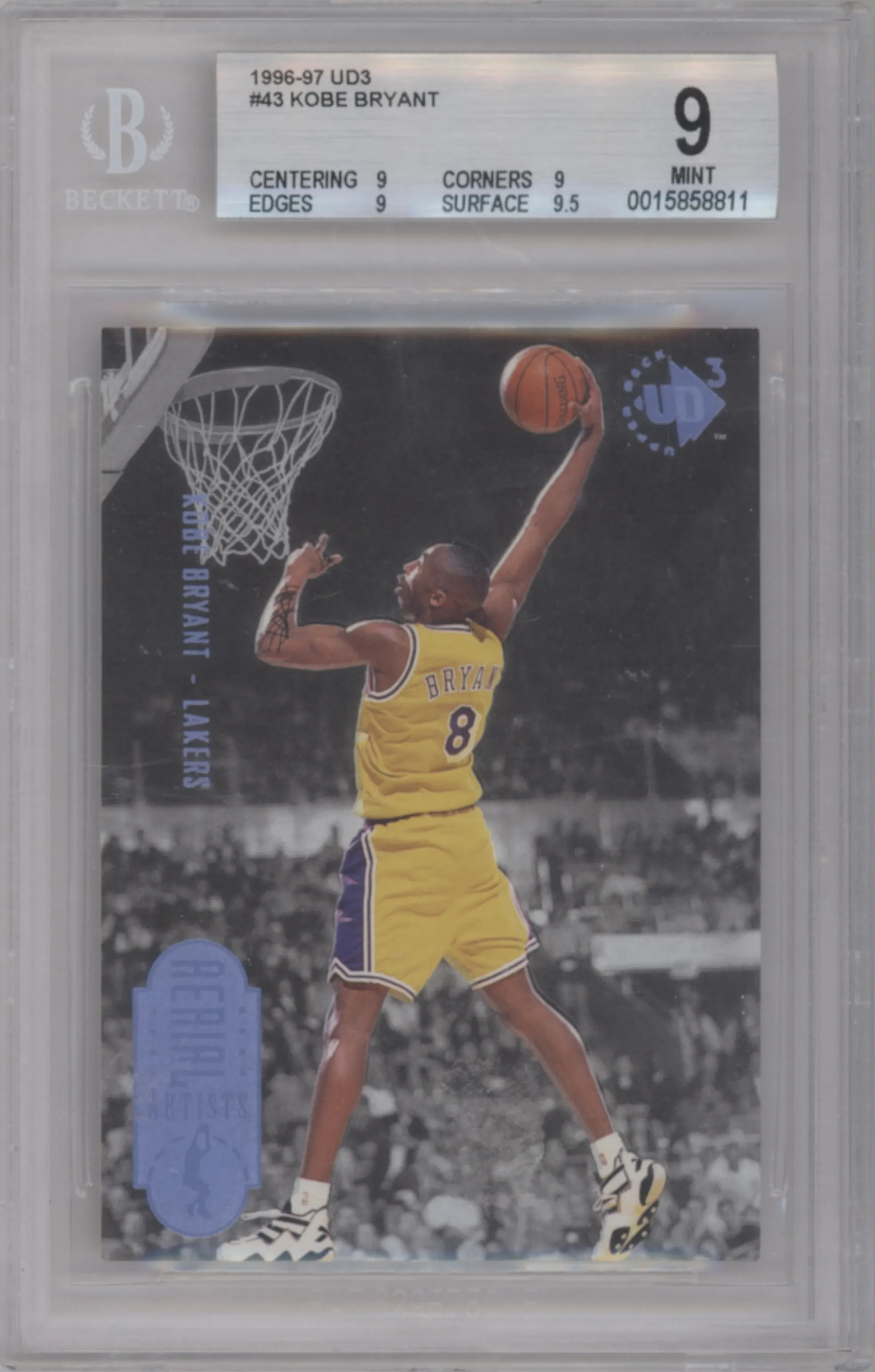 1996 Upper Deck UD3 Kobe Bryant #43 BGS 9