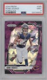 Rome Odunze from the 2024 Panini Prizm set featuring a Purple Ice parallel graded by PSA and given an overall grade of 9.